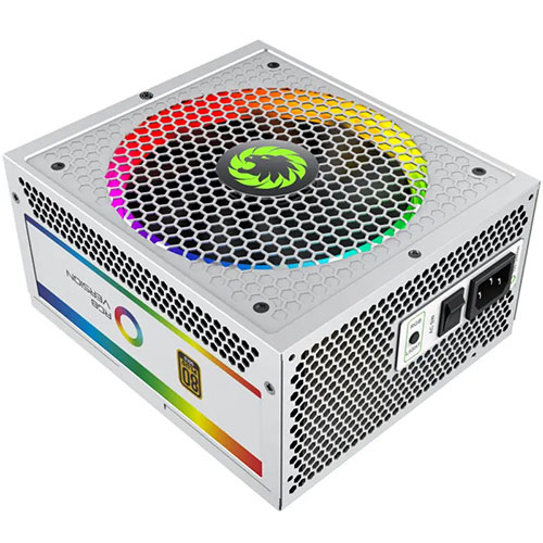 195e GameMax RGB-850 White Gold Full Modular Power Supply - Image 1