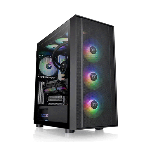 93e ThermalTake H570 TG ARGB Mid Tower Black Case - Image 1
