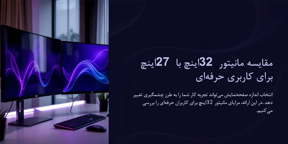 تصویر مرتبط با موضوغ مقاله یعنی نکات مهم در مقایسه مانیتور 32 اینچ با مدل‌های 27 اینچ برای کاربری حرفه‌ای