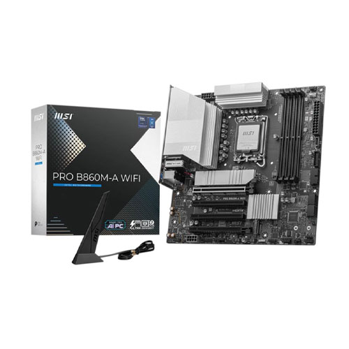 29m MSI PRO B860M-A WIFI DDR5 LGA1851 mATX Motherboard - Image 1