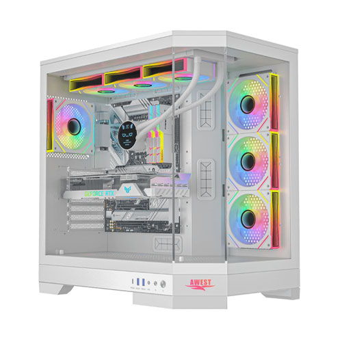 26Z Awest GT-AQ1-MW Mid-Tower Gaming Computer Case - Image 1