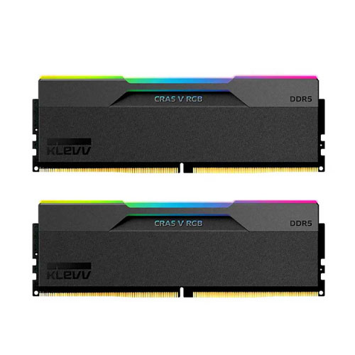 47Z KLEVV CRAS V RGB 32GB Dual 6400MHz CL30 DDR5 Obsidian Black Desktop Ram - Image 1