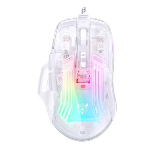 6c Onikuma CW923 RGB Transparent Wired Gaming Mouse - Image 1