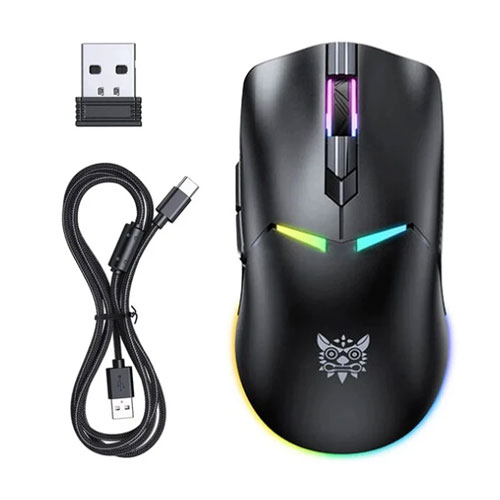 16c Onikuma CW928 RGB Transparent Wireless Gaming Mouse - Image 1