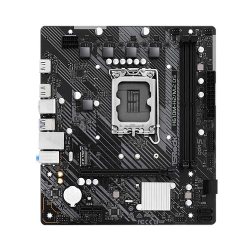 43C Asrock H610M-H2/M.2 DDR5 LGA1700 MicroATX Motherboard - Image 1