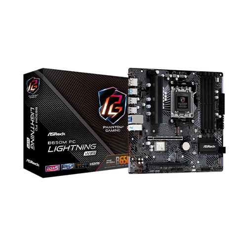 48 Asrock B650M PG Lightning WiFi DDR5 AM5 MicroATX Motherboard - Image 1