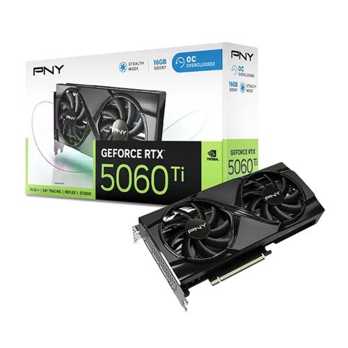 71 PNY NVIDIA GeForce RTX5060 TI 16GB OC GDDR7 Dual Fan DLSS 4 Graphic Card - Image 1