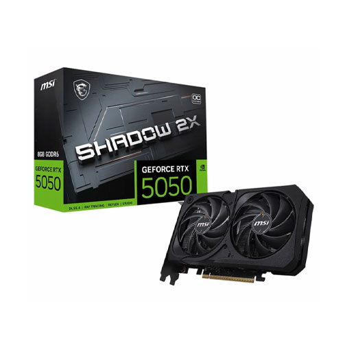 62 MSI GeForce RTX5050 8G SHADOW 2X OC GDDR6 GRAPHIC CARD - Image 1